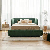 Forest green upholstered bed image showing bed and cot frame in modern style